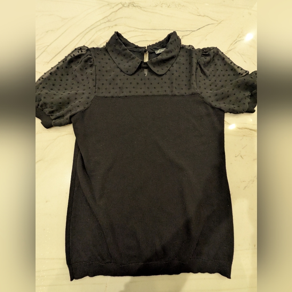 Adrianna Papell Black Textured Top